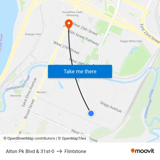 Alton Pk Blvd & 31st-0 to Flintstone map
