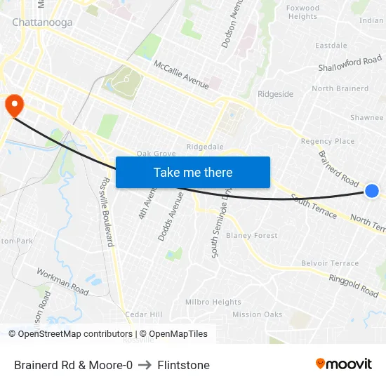 Brainerd Rd & Moore-0 to Flintstone map