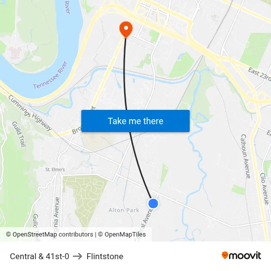 Central & 41st-0 to Flintstone map