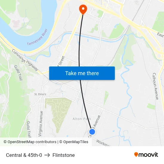 Central & 45th-0 to Flintstone map