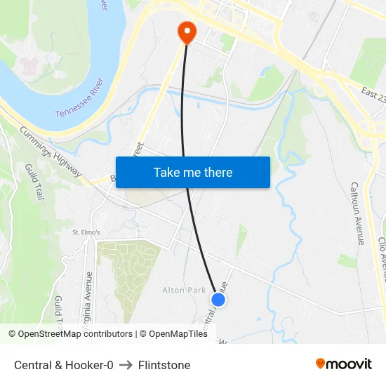 Central & Hooker-0 to Flintstone map