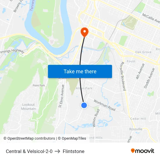 Central & Velsicol-2-0 to Flintstone map
