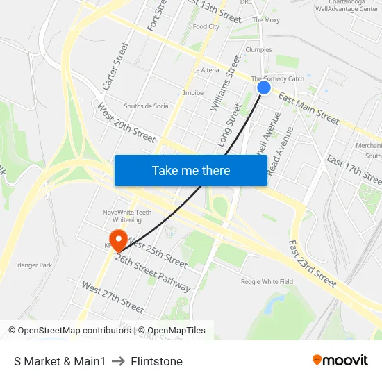S Market & Main1 to Flintstone map