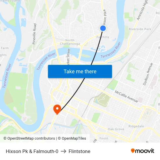 Hixson Pk & Falmouth-0 to Flintstone map