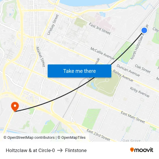Holtzclaw & at Circle-0 to Flintstone map