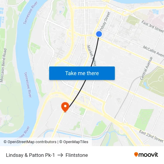 Lindsay & Patton Pk-1 to Flintstone map