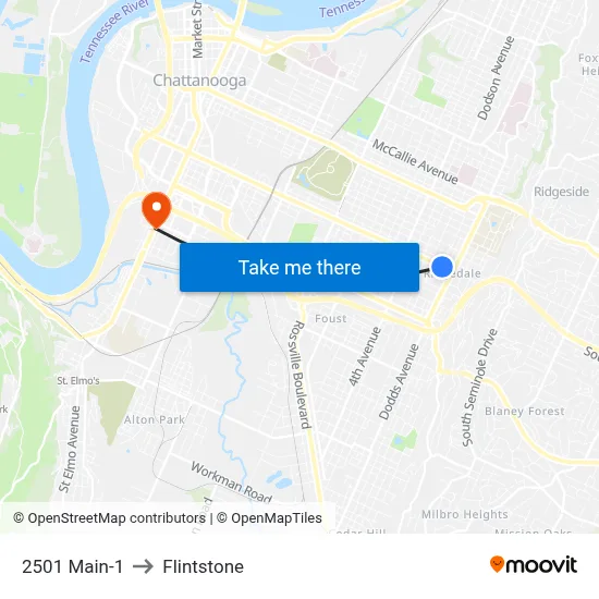 2501 Main-1 to Flintstone map