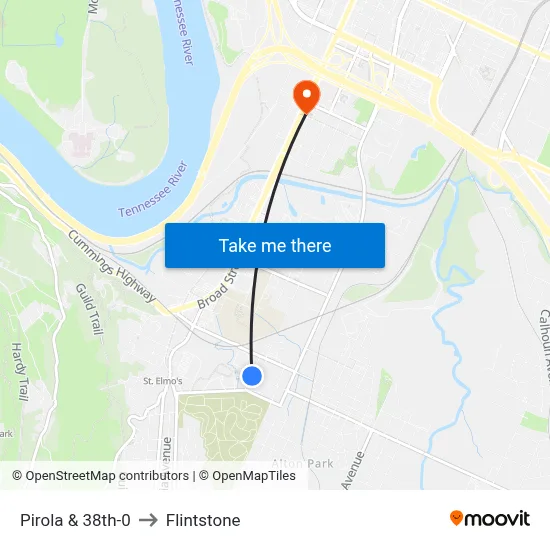 Pirola & 38th-0 to Flintstone map