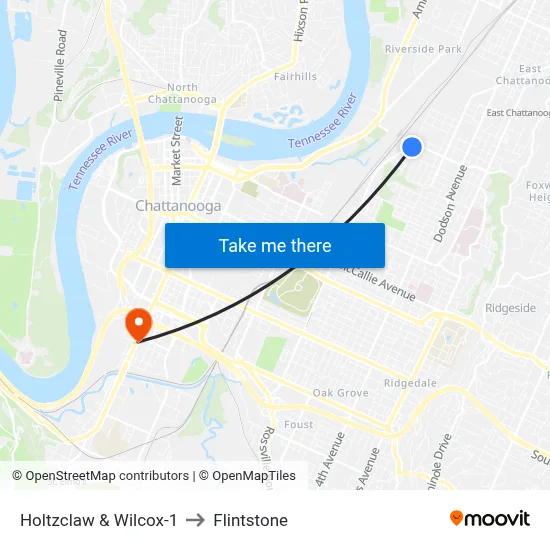 Holtzclaw & Wilcox-1 to Flintstone map