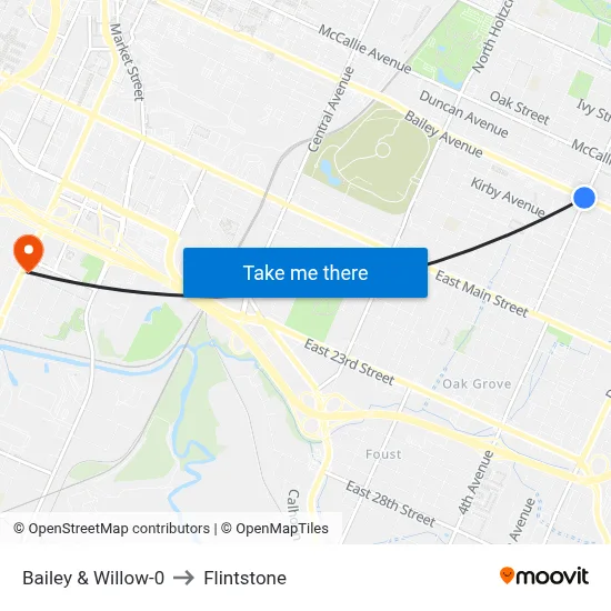 Bailey & Willow-0 to Flintstone map