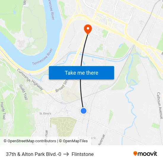 37th & Alton Park Blvd.-0 to Flintstone map