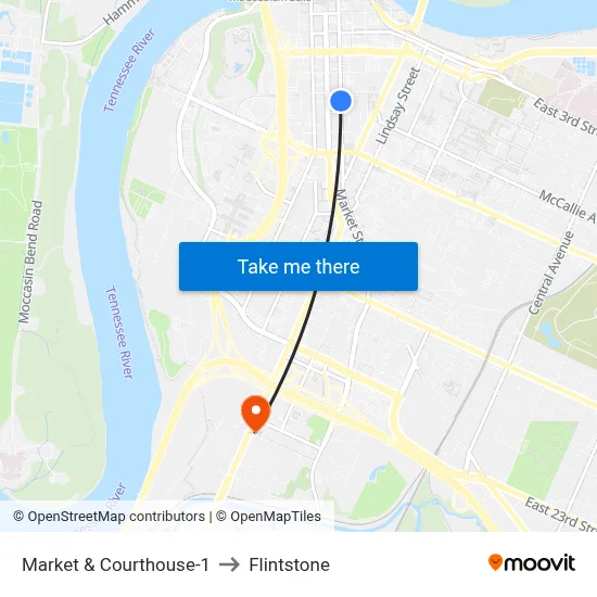 Market & Courthouse-1 to Flintstone map