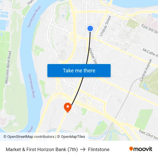 Market & First Horizon Bank (7th) to Flintstone map