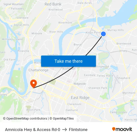 Amnicola Hwy & Access Rd-0 to Flintstone map