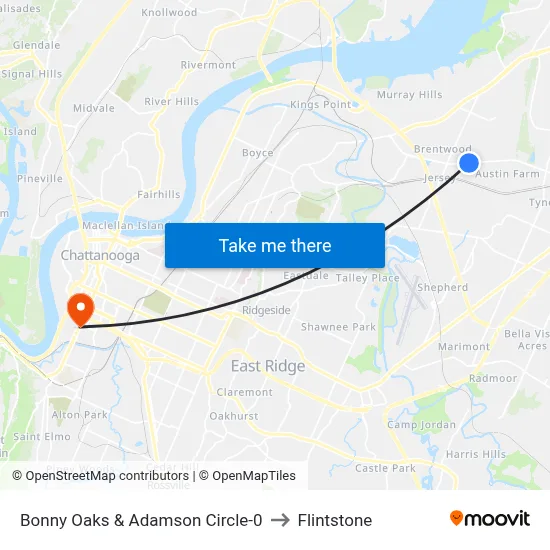 Bonny Oaks & Adamson Circle-0 to Flintstone map