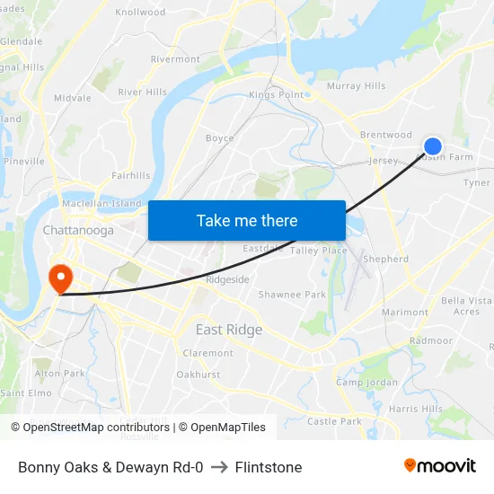 Bonny Oaks & Dewayn Rd-0 to Flintstone map