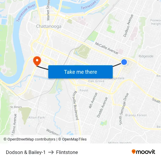 Dodson & Bailey-1 to Flintstone map
