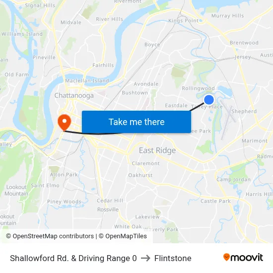 Shallowford Rd. & Driving Range 0 to Flintstone map