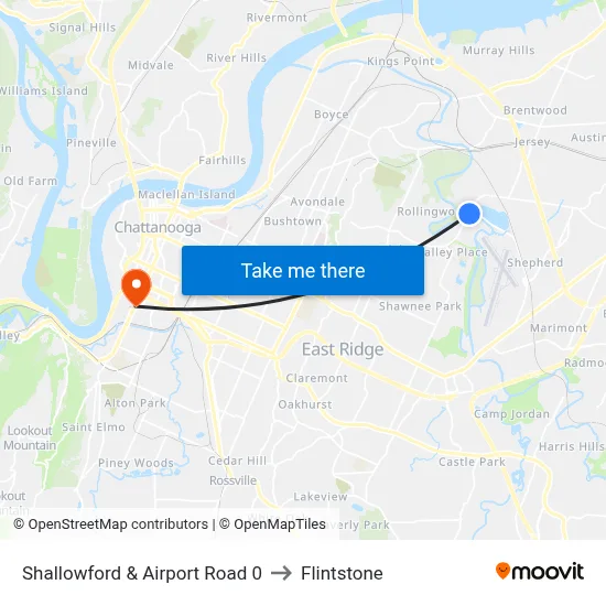 Shallowford & Airport Road 0 to Flintstone map