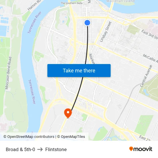Broad & 5th-0 to Flintstone map