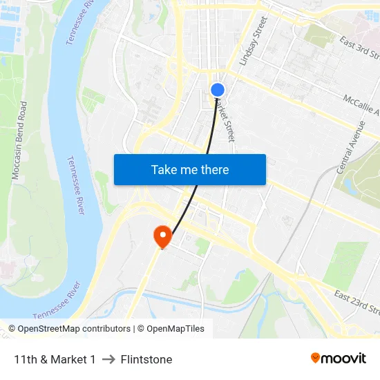 11th & Market 1 to Flintstone map