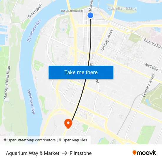 Aquarium Way & Market to Flintstone map