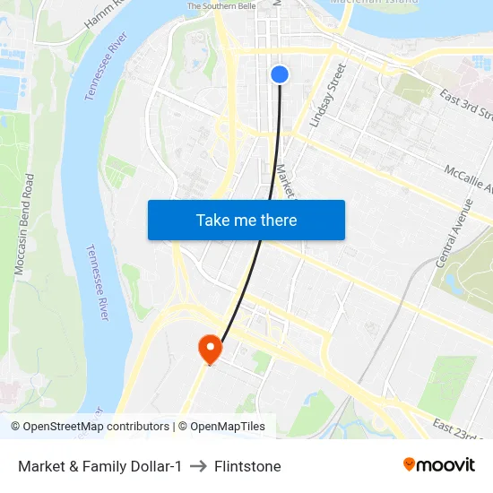Market & Family Dollar-1 to Flintstone map