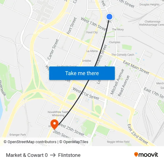 Market & Cowart 0 to Flintstone map