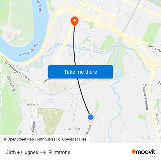 38th + Hughes to Flintstone map