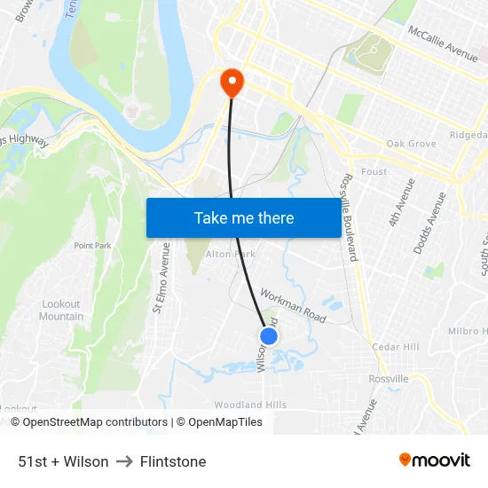 51st + Wilson to Flintstone map