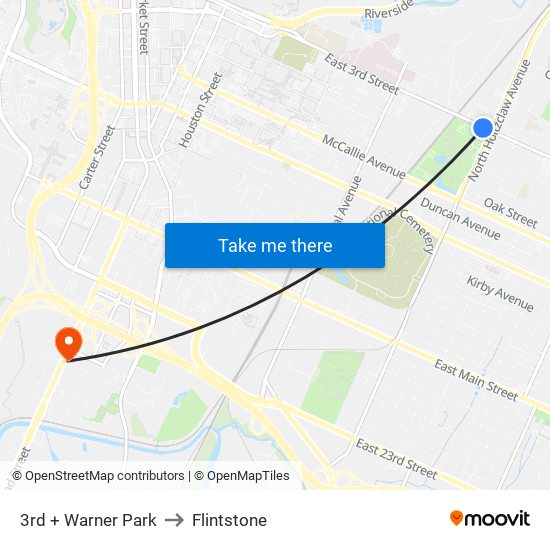 3rd + Warner Park to Flintstone map