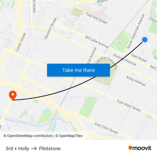 3rd + Holly to Flintstone map