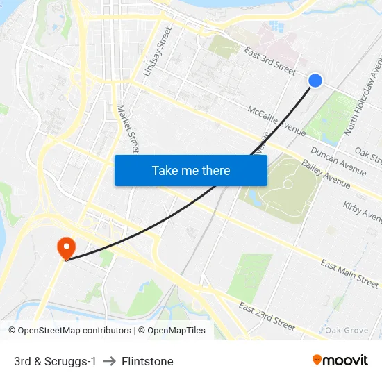 3rd & Scruggs-1 to Flintstone map