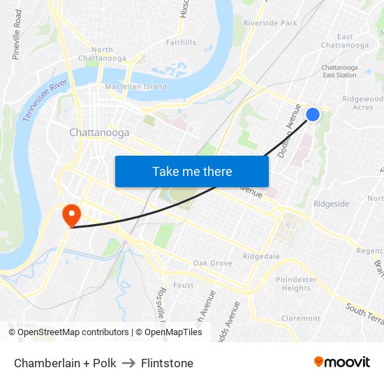 Chamberlain + Polk to Flintstone map