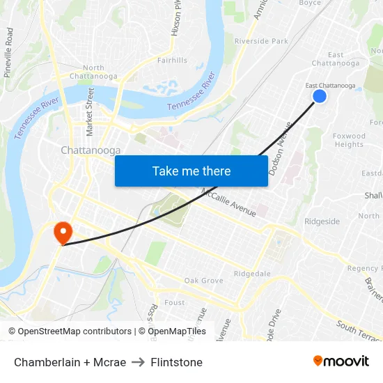 Chamberlain + Mcrae to Flintstone map