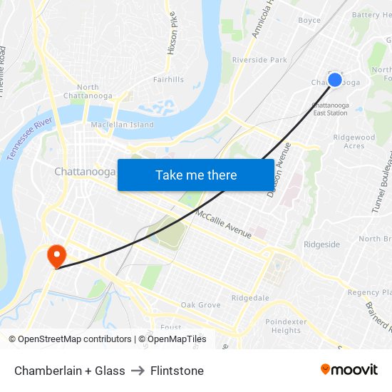 Chamberlain + Glass to Flintstone map