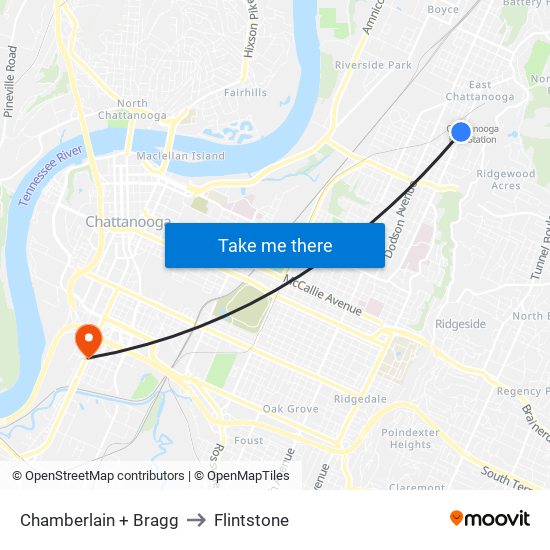 Chamberlain + Bragg to Flintstone map