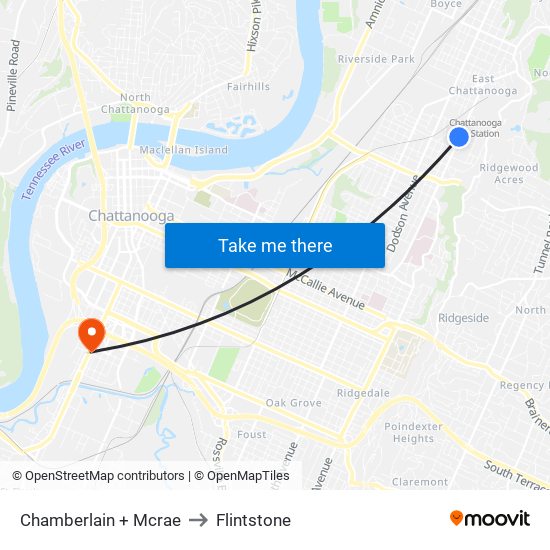 Chamberlain + Mcrae to Flintstone map