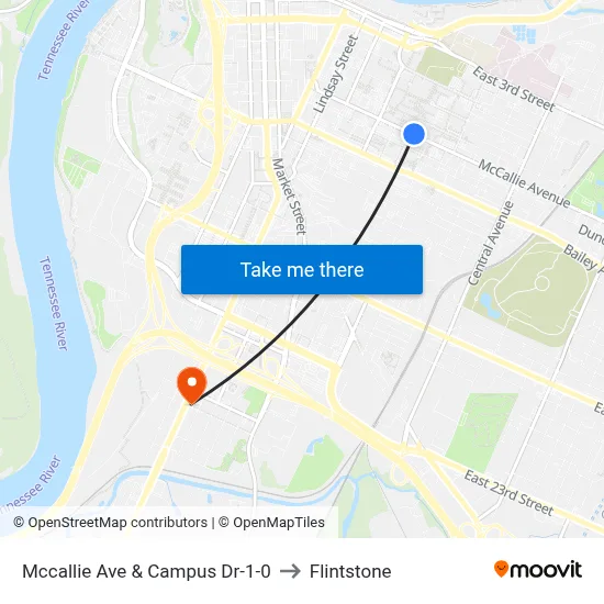 Mccallie Ave & Campus Dr-1-0 to Flintstone map