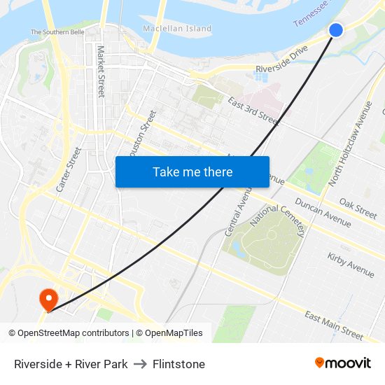 Riverside + River Park to Flintstone map