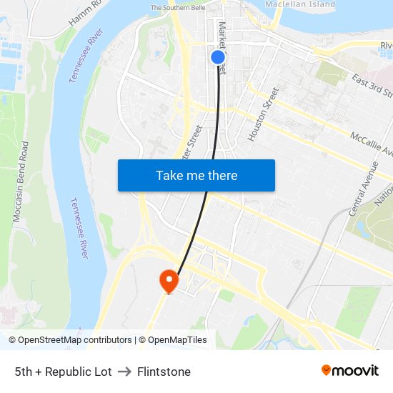 5th + Republic Lot to Flintstone map