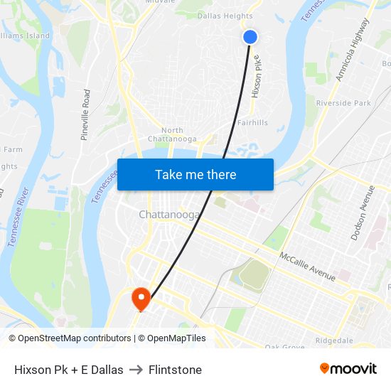 Hixson Pk + E Dallas to Flintstone map