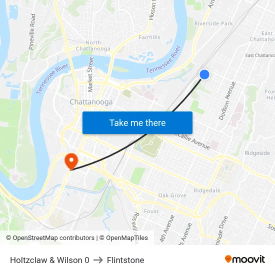 Holtzclaw & Wilson 0 to Flintstone map