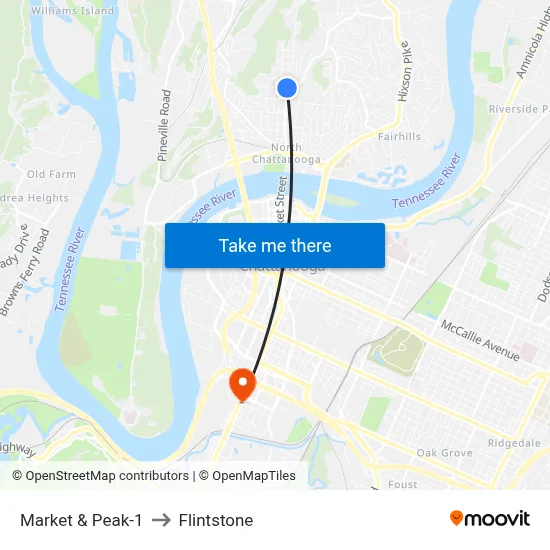 Market & Peak-1 to Flintstone map