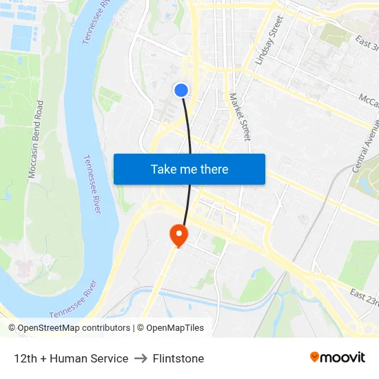 12th + Human Service to Flintstone map