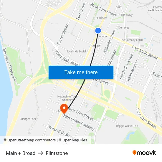 Main + Broad to Flintstone map