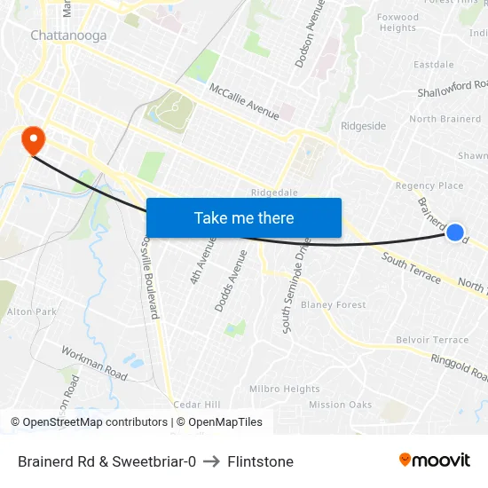 Brainerd Rd & Sweetbriar-0 to Flintstone map