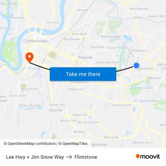 Lee Hwy + Jim Snow Way to Flintstone map