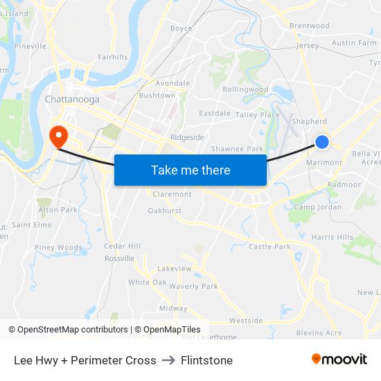 Lee Hwy + Perimeter Cross to Flintstone map