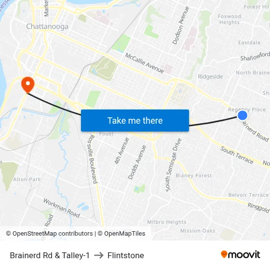 Brainerd Rd & Talley-1 to Flintstone map